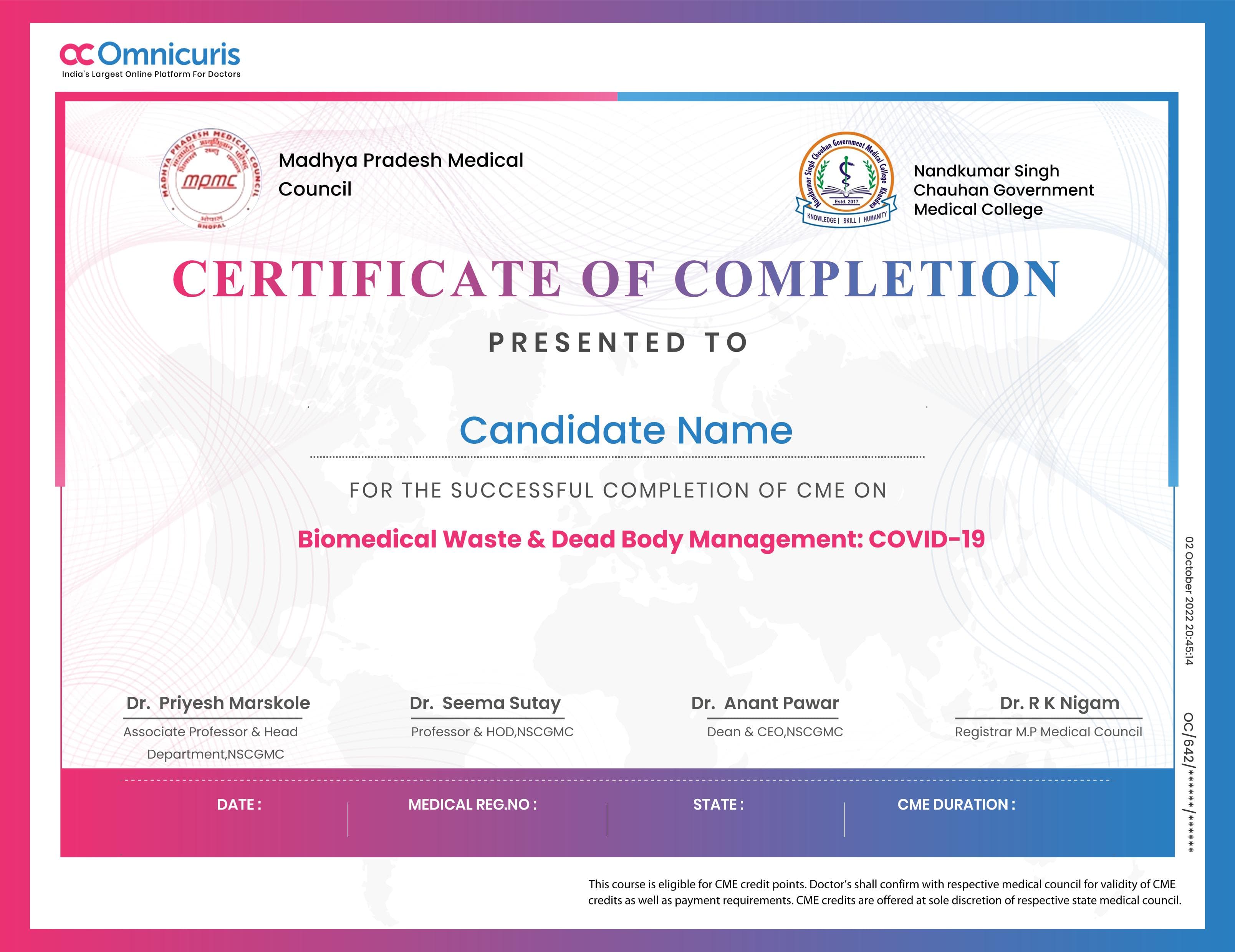 Certificate Preview