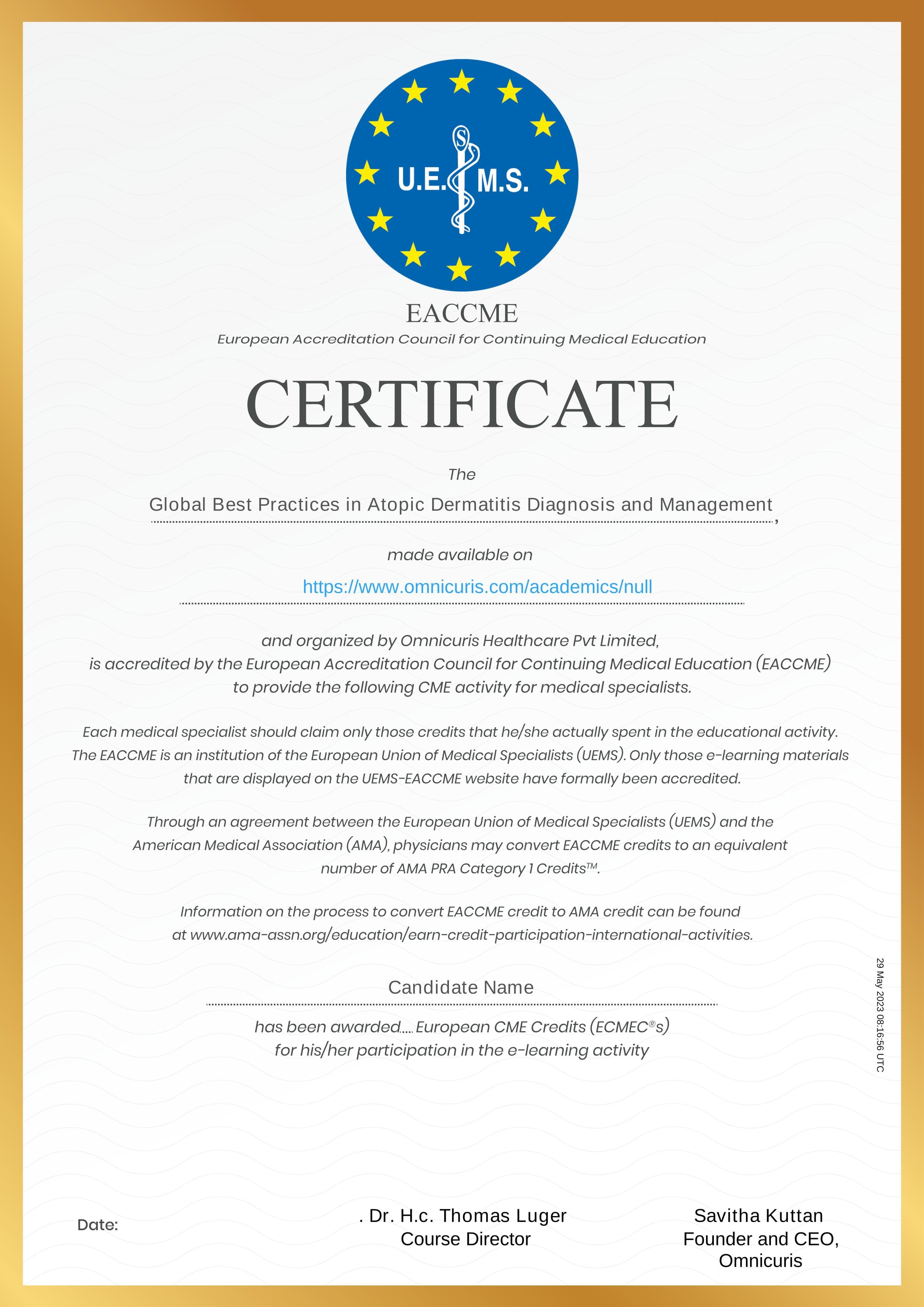 Certificate Preview