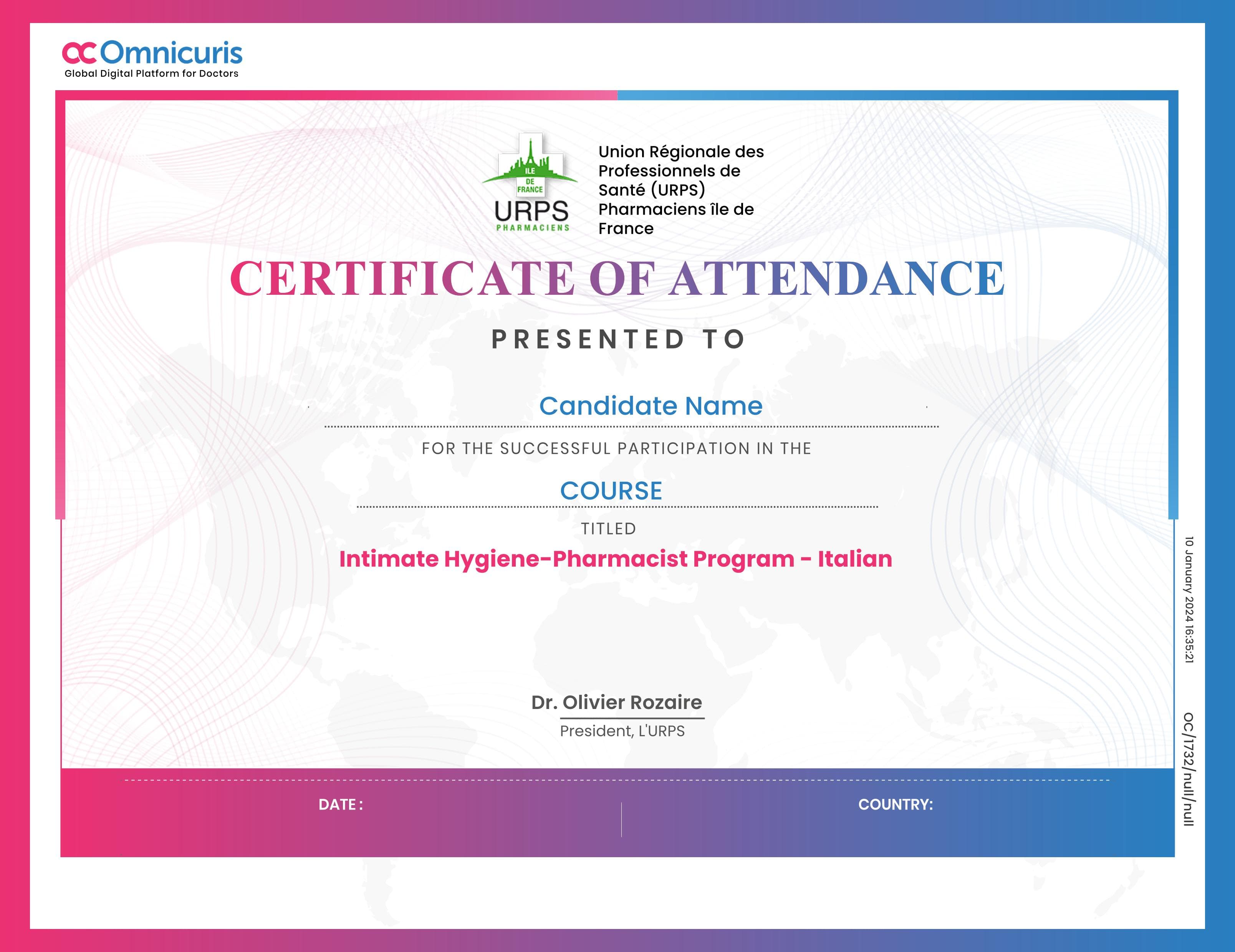 Certificate Preview