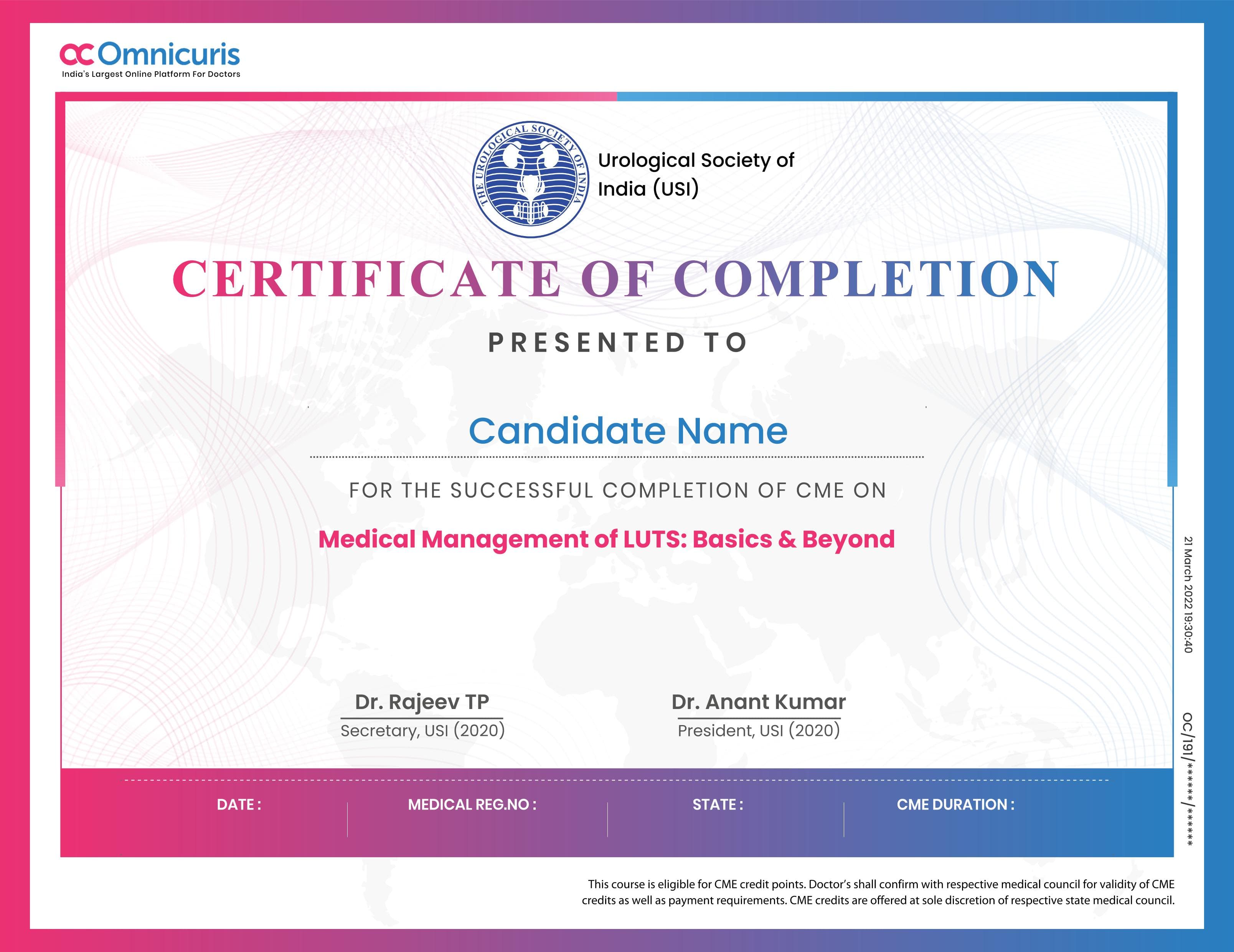 Certificate Preview