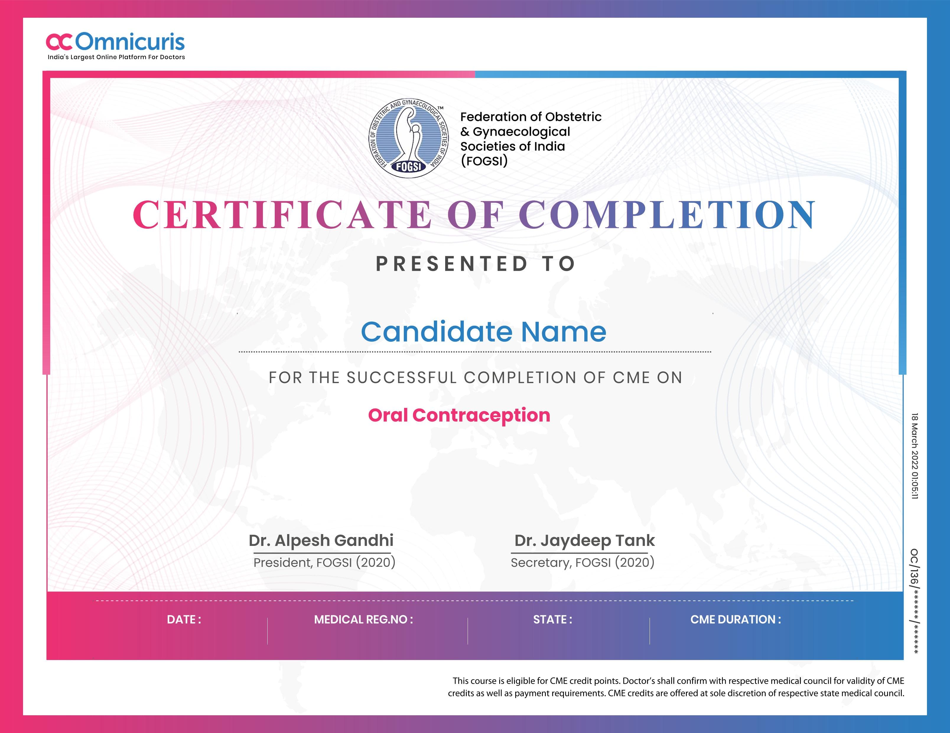 Certificate Preview