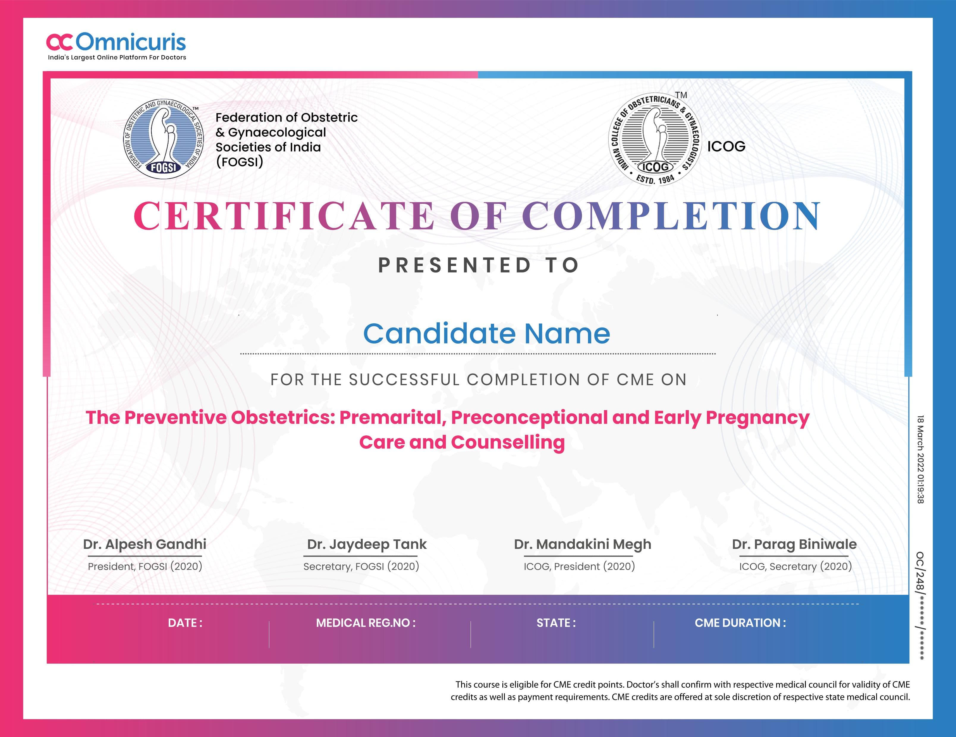 Certificate Preview
