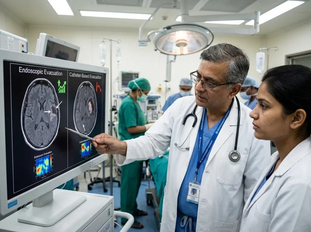 Endoscopic vs Catheter-Based Evacuation for Spontaneous Supratentorial Intracerebral Hemorrhage