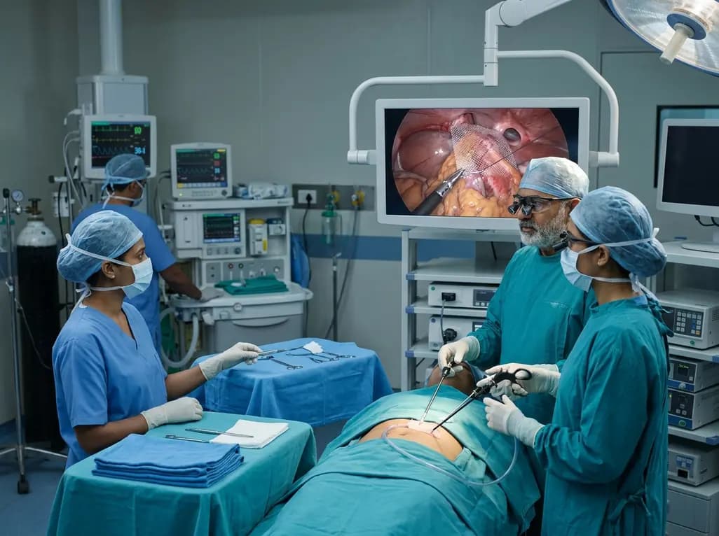 Modified Sugarbaker Repair for Diaphragmatic Hernia After Omentoplasty