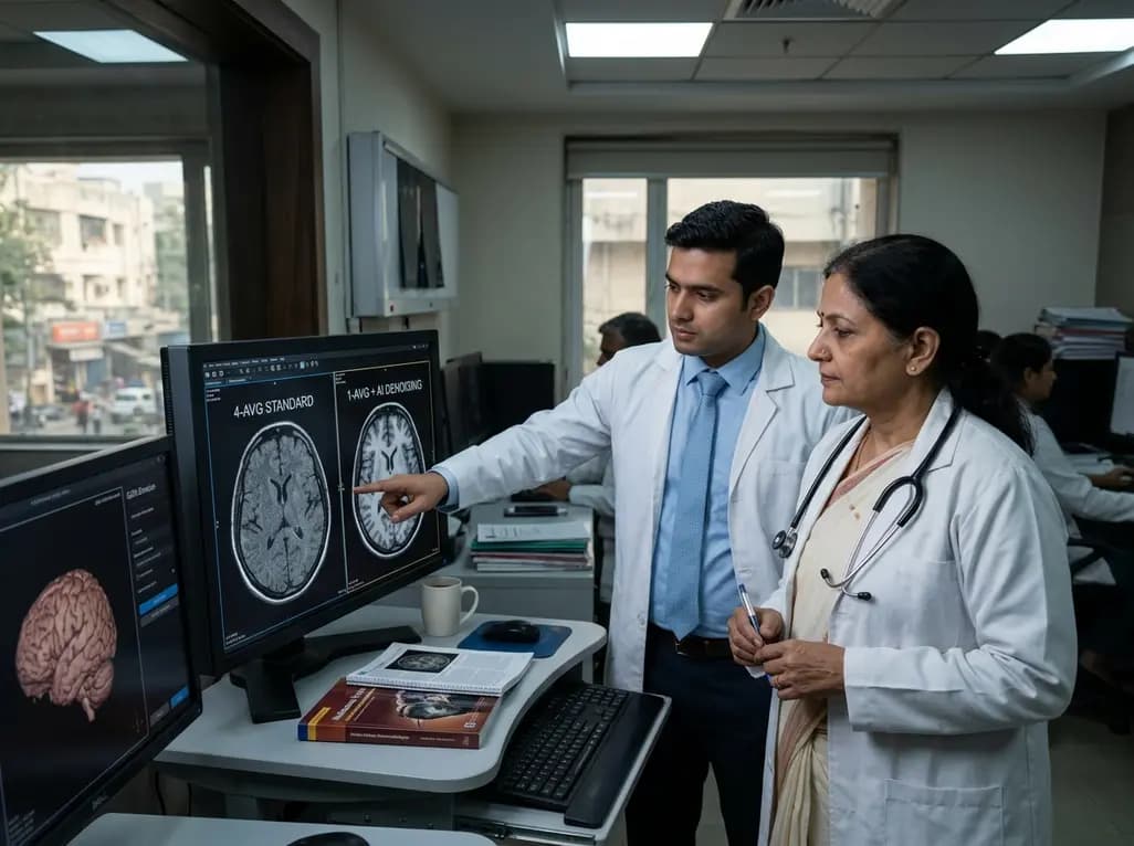 Accelerating 7T Brain MRI With Generative AI Denoising Models