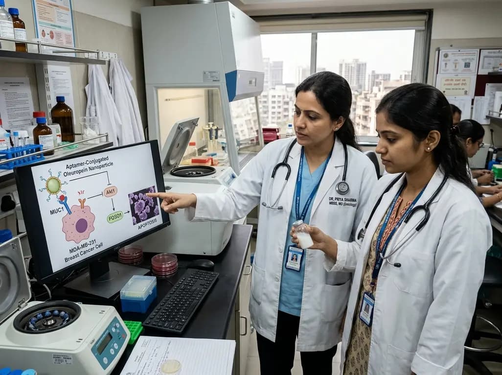 Aptamer-Conjugated Oleuropein Nanoparticles Drive Apoptosis in Aggressive Breast Cancer Cells
